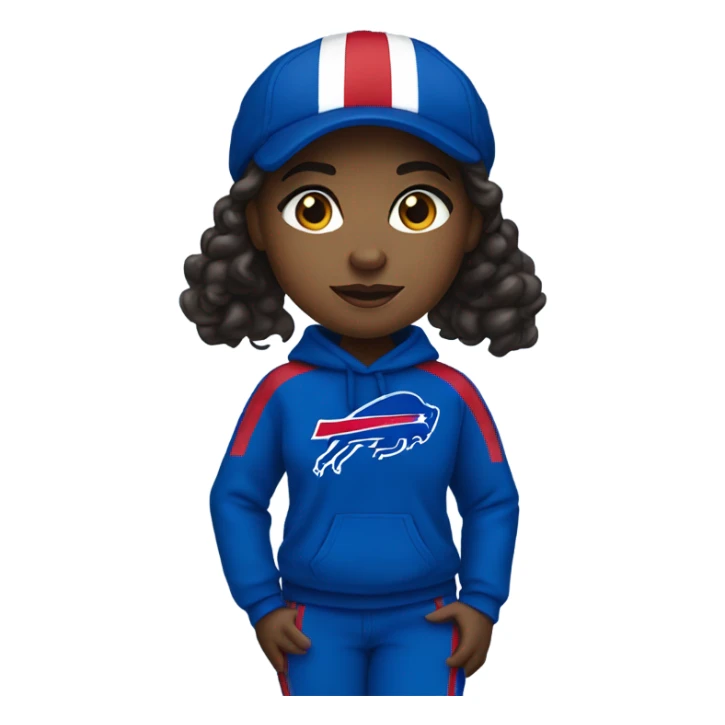 Black girl wearing buffalo bills clothes sticker