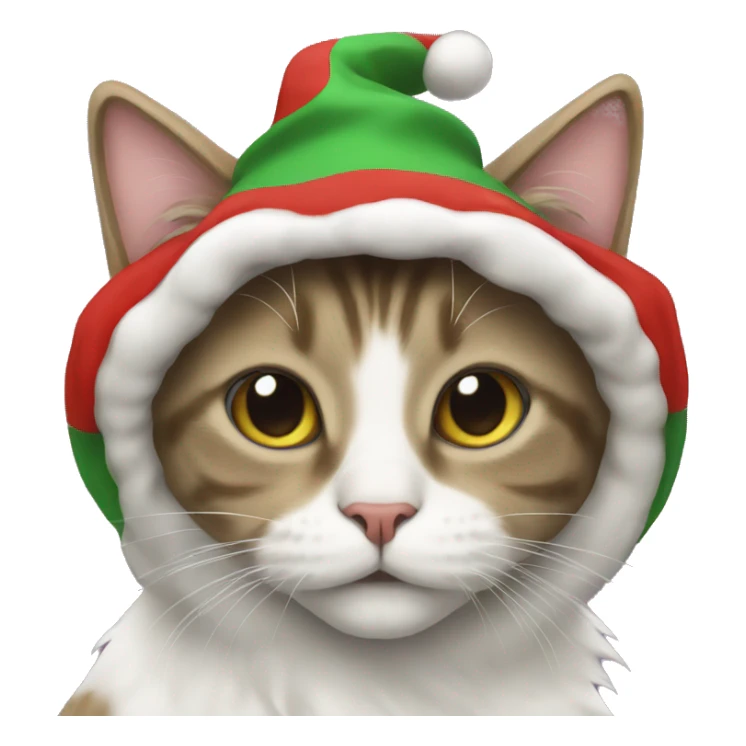 Cat with christmas hoodie sticker