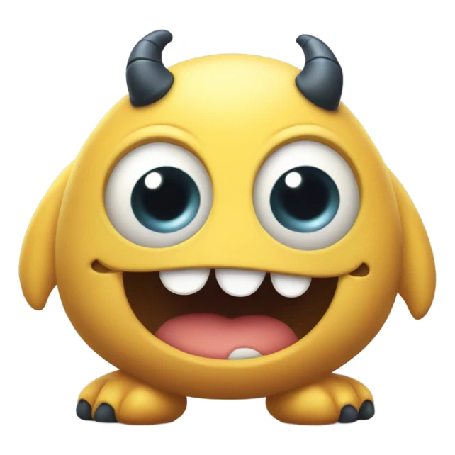 kind funny yellow baby monster sticker