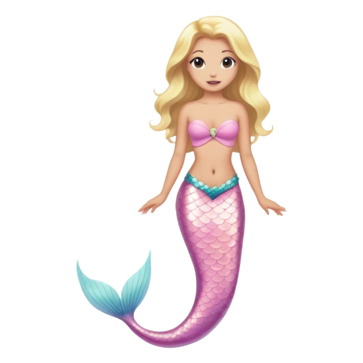 full body blonde light pink mermaid sticker