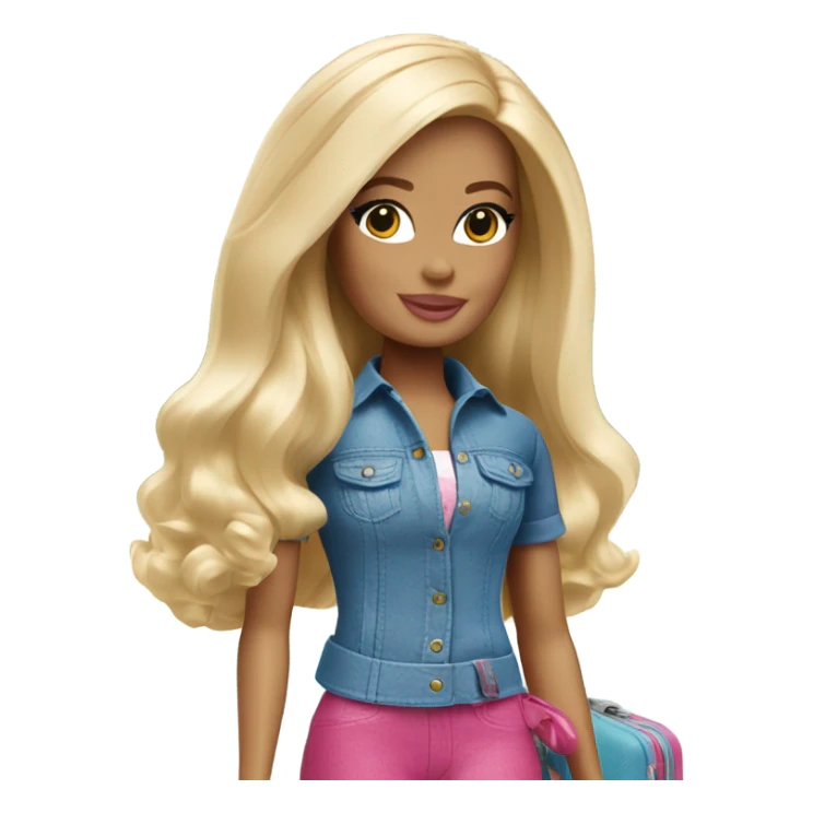 Pretty blonde travel Barbie  sticker