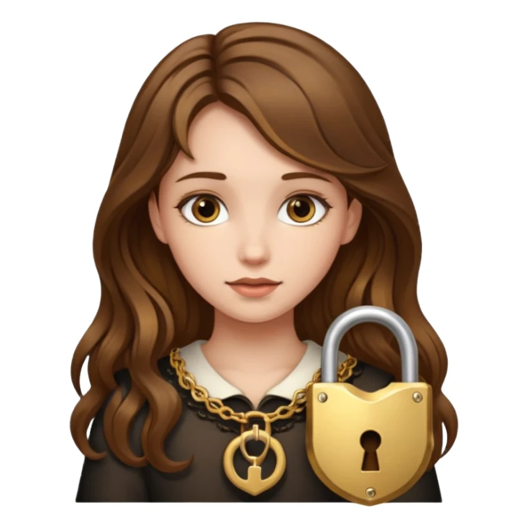 girl with lock sticker