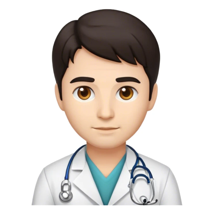create me a doctor emoji with dark hair sticker