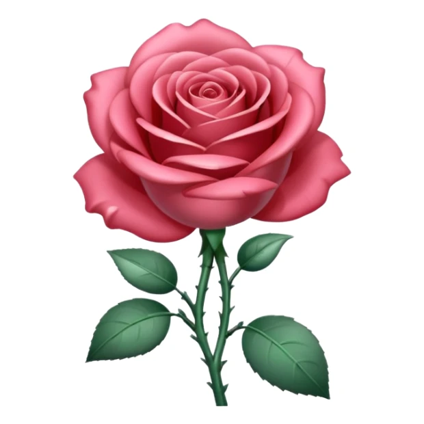 gray metal chrome rose, without green leaves, just flower sticker