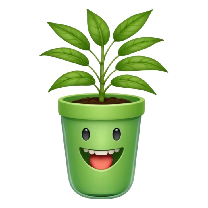 Vaso de vidro com uma planta carnívora de boca aberta sticker