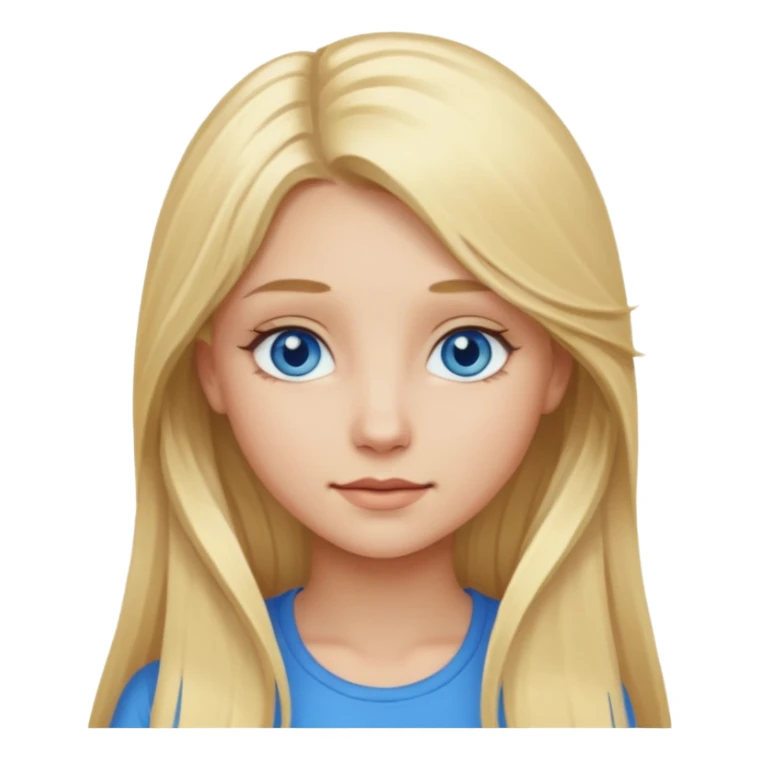 blonde girl long hair blue eyes sticker