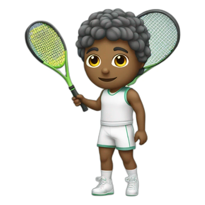Kawaii Conquistadores with tennis racket sticker