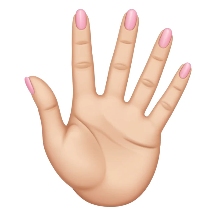 stylized hand with three fingers (index, middle, pinky) raised, thumb and ring fingers folded, simple, clean, rounded look, iPhone emoji style, vibe similar to rock hand emoji sticker