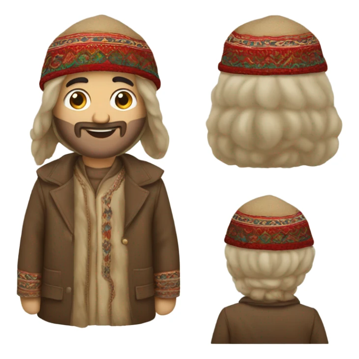 emoji of a guy in azerbaijani papaq sticker