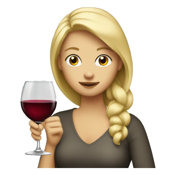 Blonde girl drinking wine  sticker