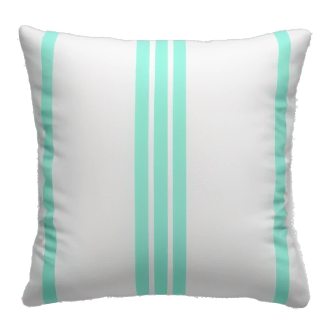 White pillow with tiffany stripe  sticker