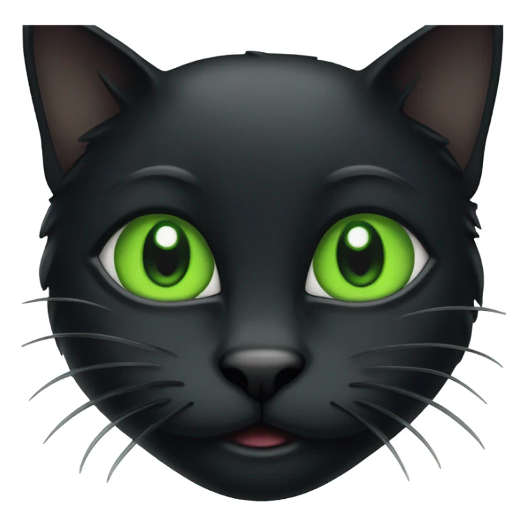 black cat with green eyes smiling sticker