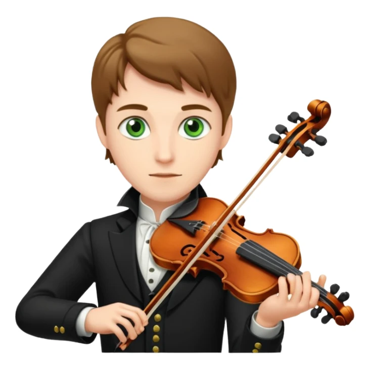 Keman çalan yeşil gözlü soylu bir adam sticker