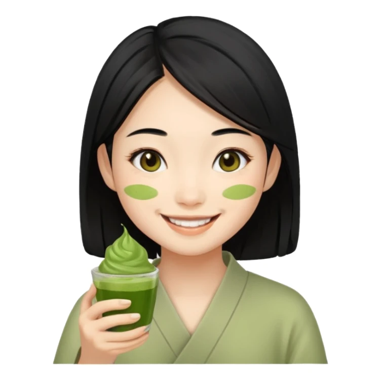 make an asian girl that loves matcha sticker