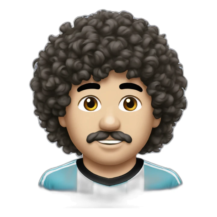 Curly hair Maradona México 86 argentina tshirt sticker
