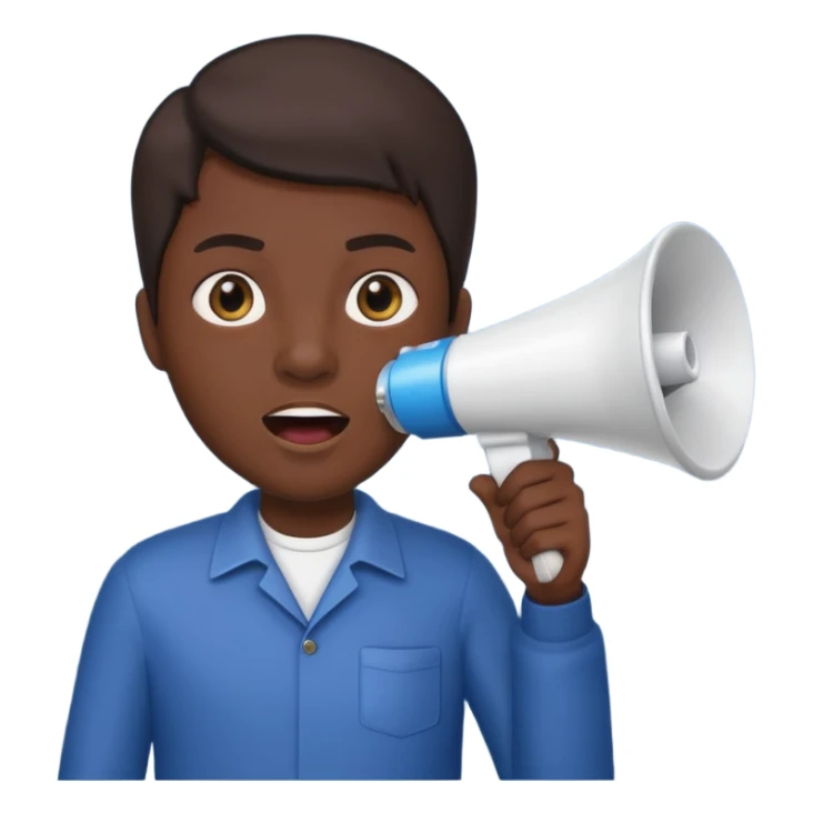 UN  CON OJOS Y BOCA QUE TENGA UN MEGAFONO Y ESTE PARADO sticker