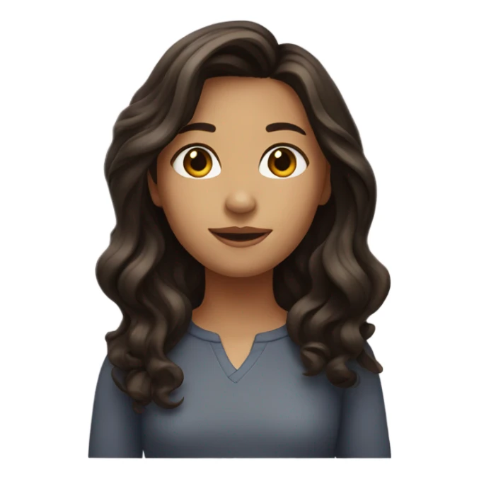 girl with dark wavy brown hair shoulder length  sticker