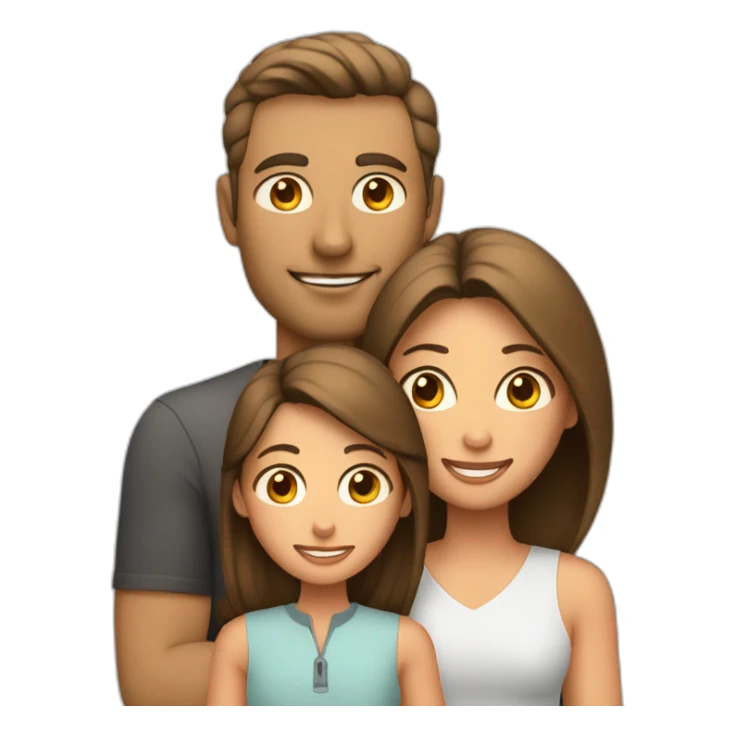 Mom, dad and daughter with cone corso  sticker