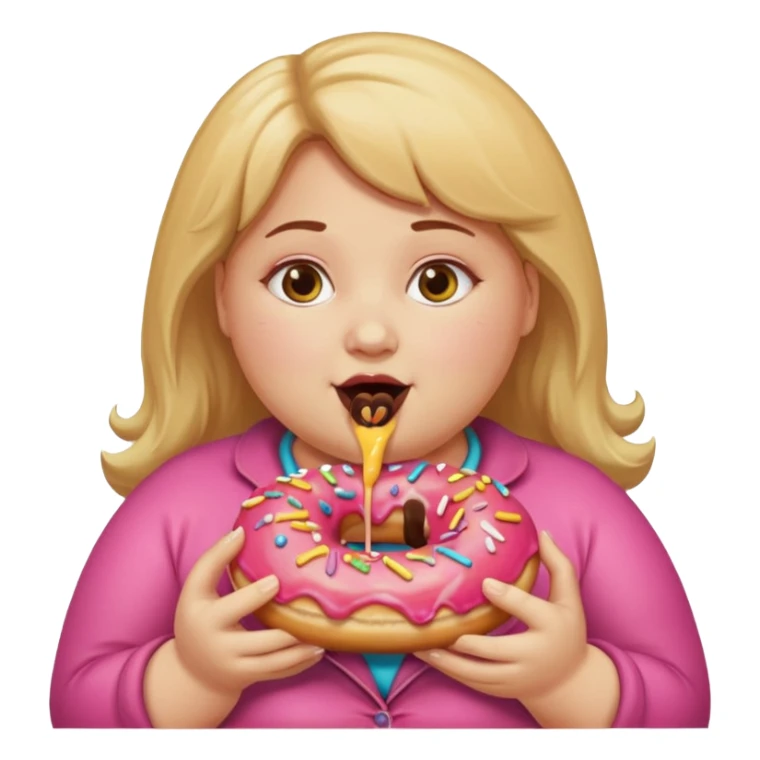 fat girl eating donuts sticker