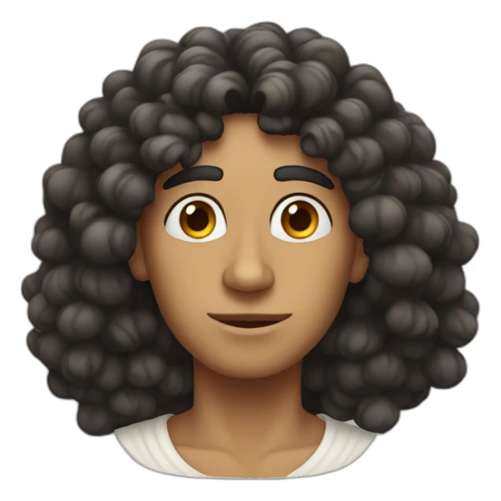 Egyptian dude with a long nose, curly hair, and oval face sticker