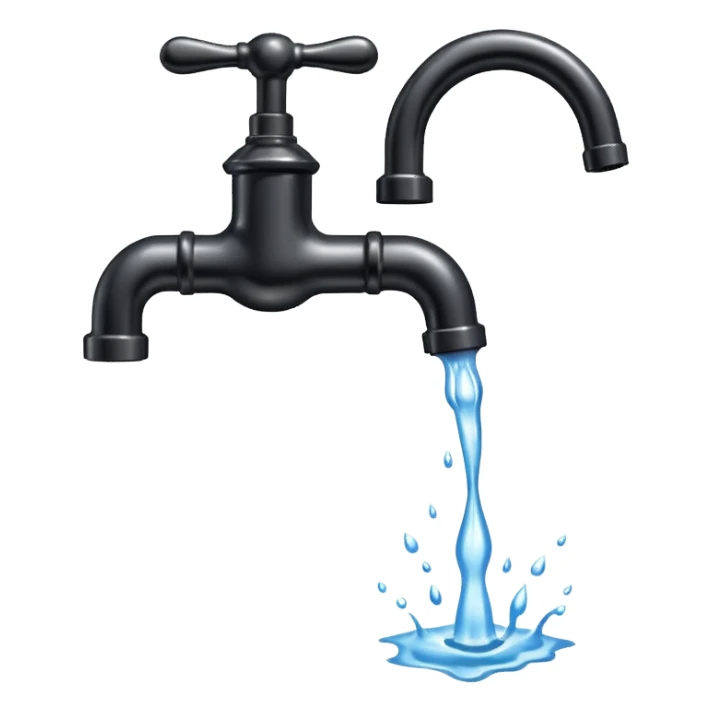 
water pouring from an old tap, 1980 sticker