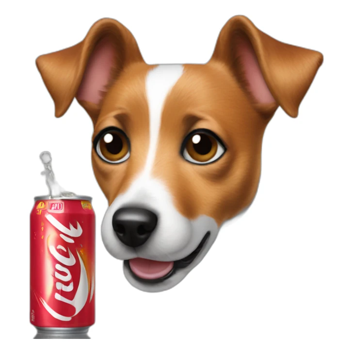 dog Jack Russell Terrier drinks energy drink sticker