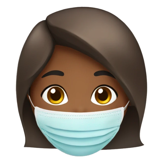 brown skin girl with a face mask sticker