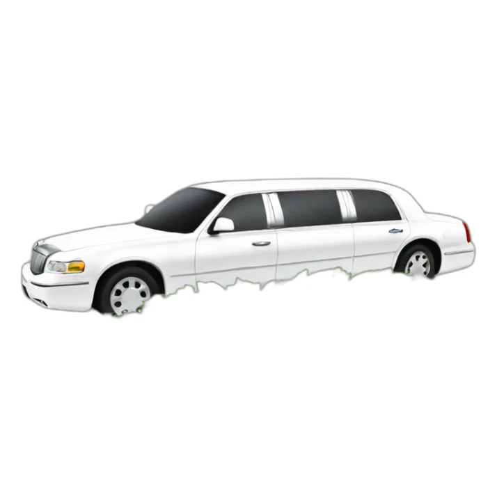 A white limo thats covered in fern sticker
