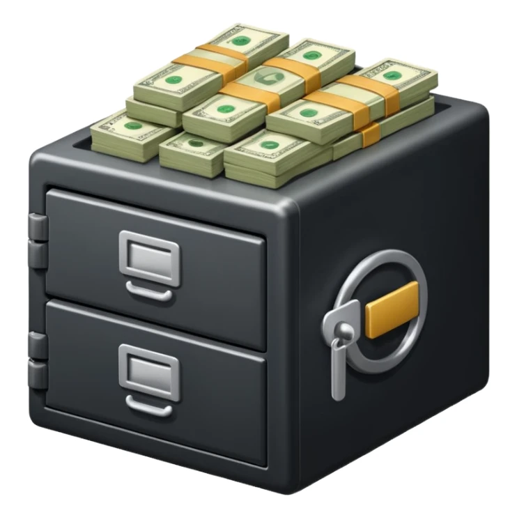 Dinero en una caja fuerte sticker