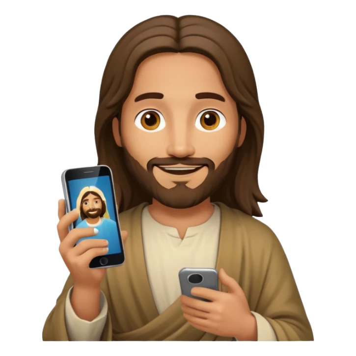 Jésus sur son téléphonesur son téléphone sticker