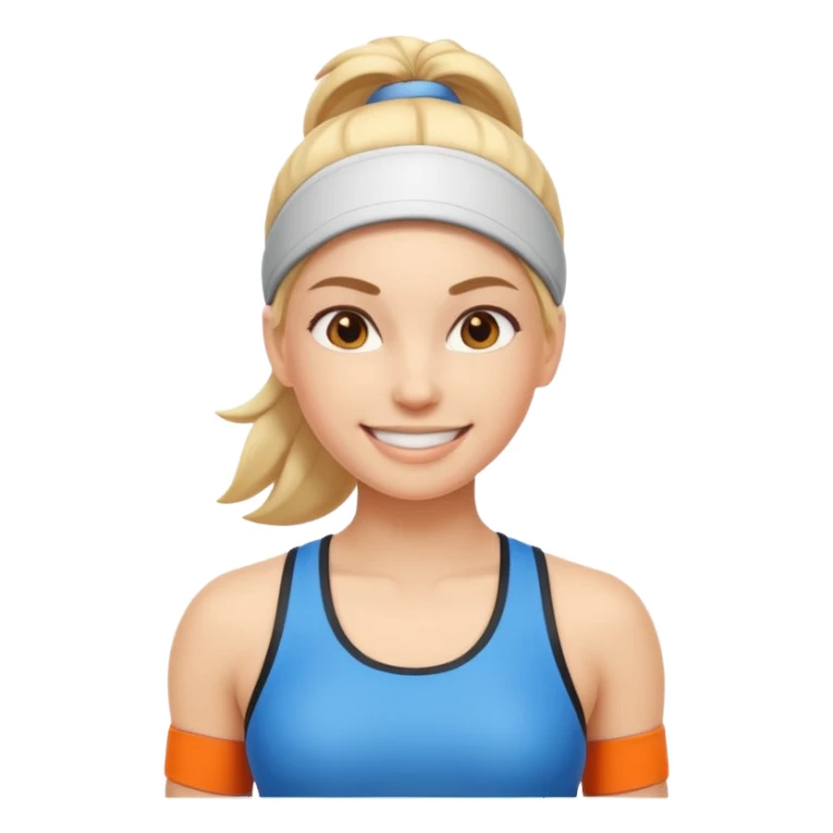 sporty woman cartoon emoji style front view sticker