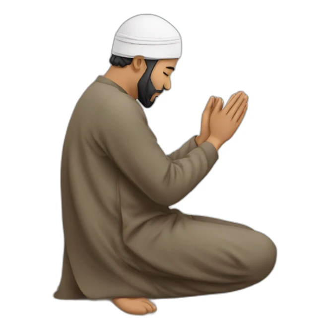 ein muslim who is praying and is in sajda making dua sticker