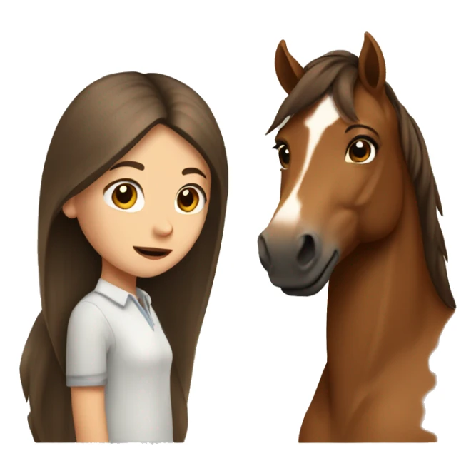 Horse and girl with brown hair  sticker