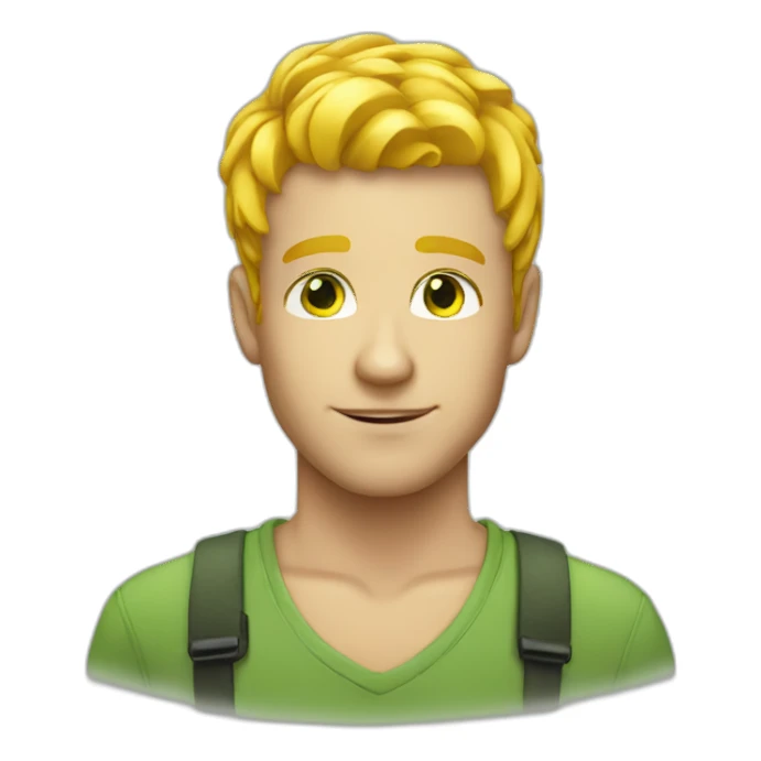 A beautiful person with yellow hair and green eyes man  sticker