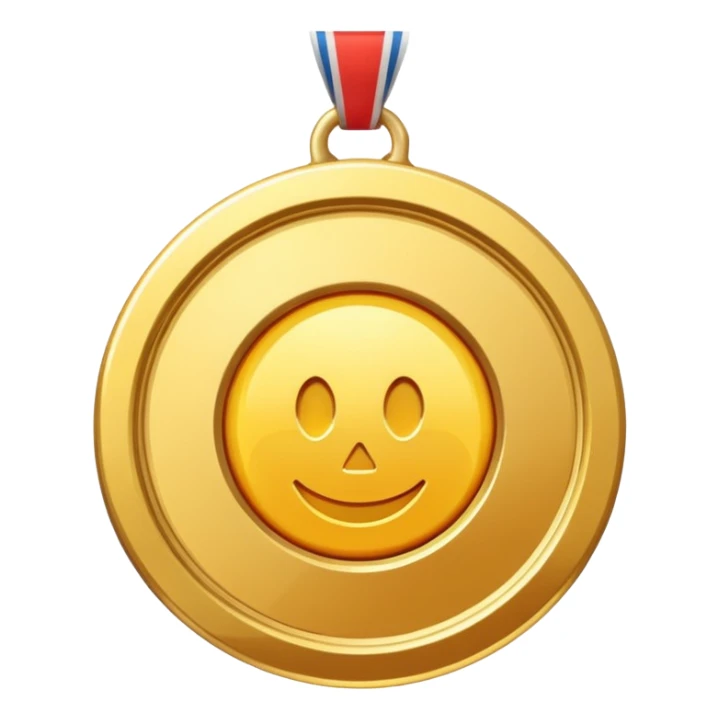 JUST THE CIRCLE  golden medal with a glossy finish, featuring a central CLEAN SPACE sticker