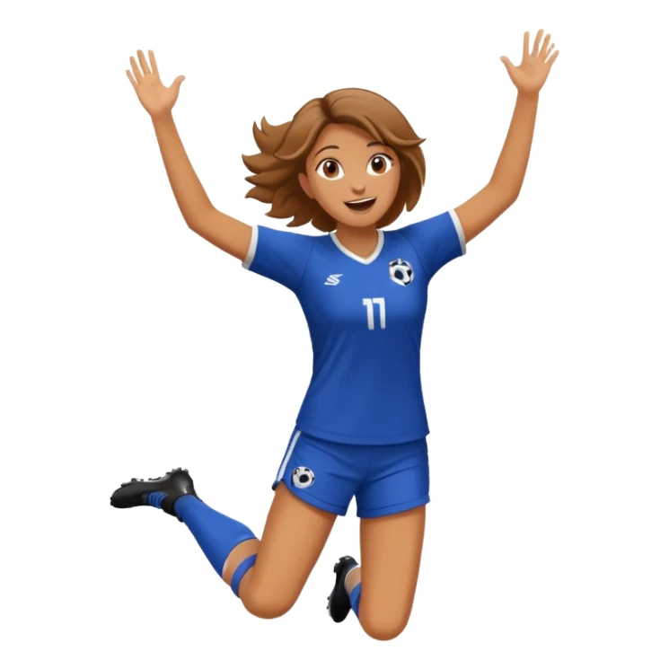 a woman celebrating a soccer goal sticker