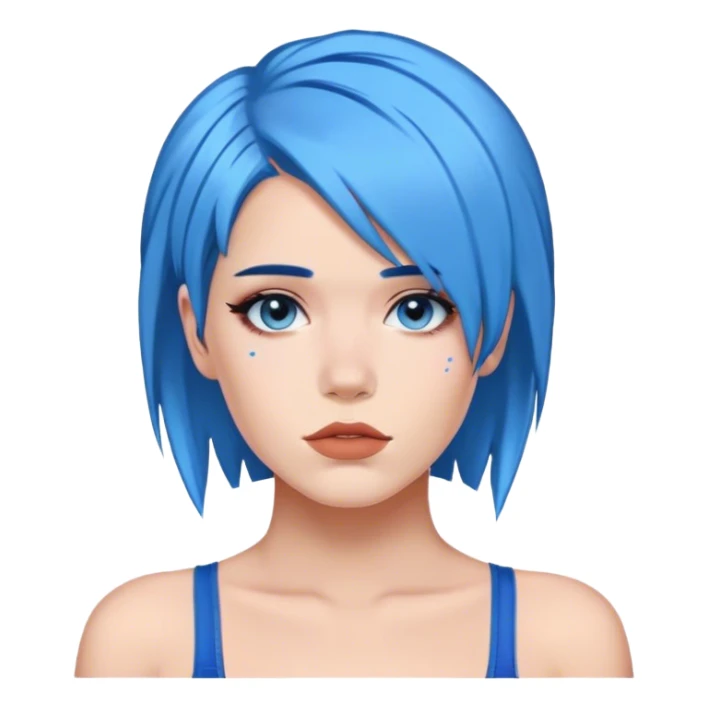 halsey with blue hair sticker