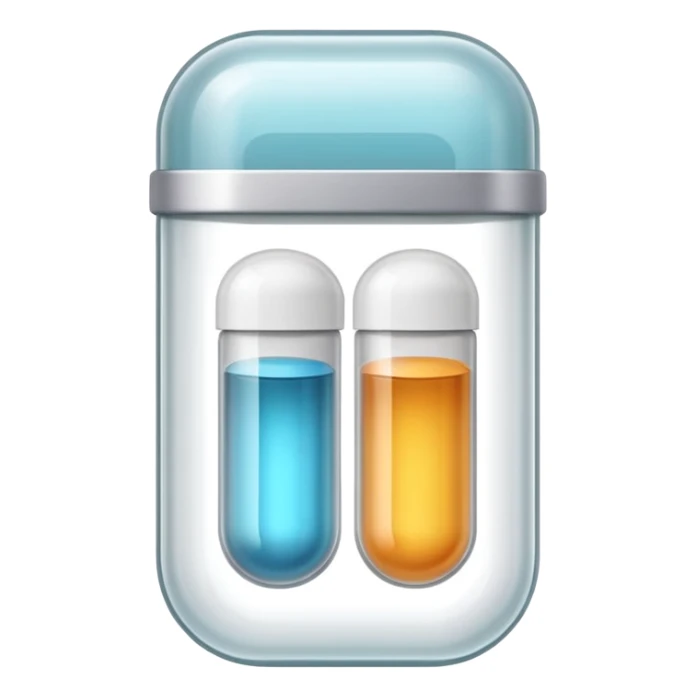 medicine capsule in case in nutral colors sticker