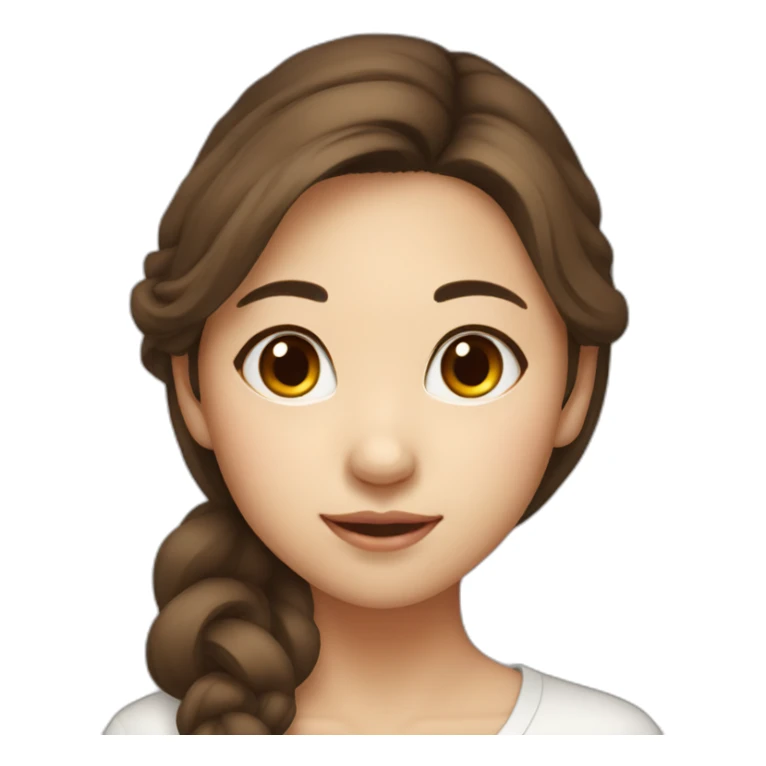 asian girl, with brown hair,beautigul sticker