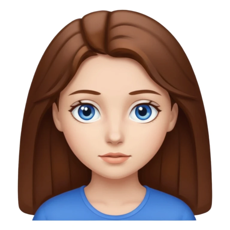 girl with brown hair and blue eyes sticker