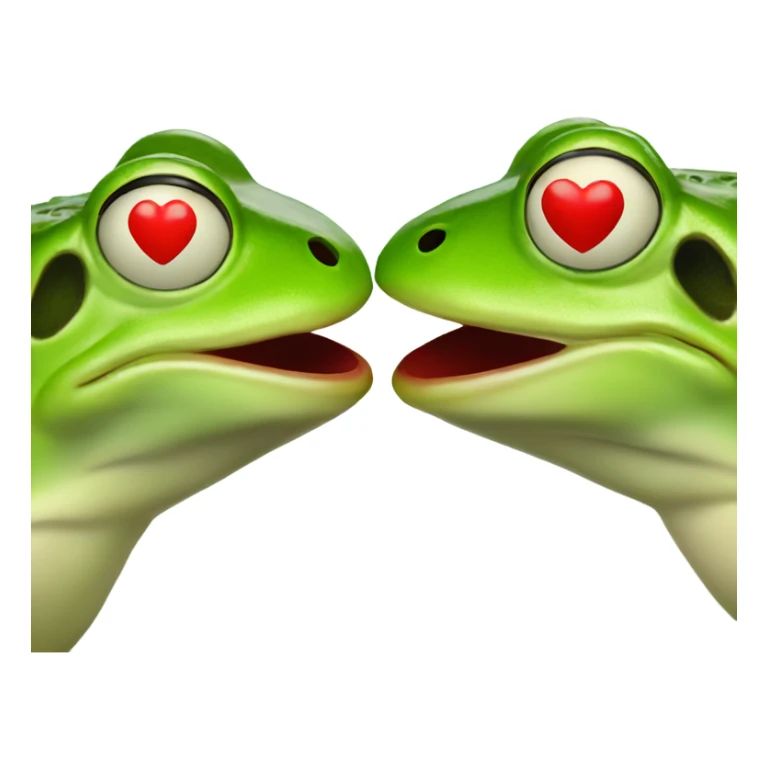Kissing frogs with Heart and red lips sticker