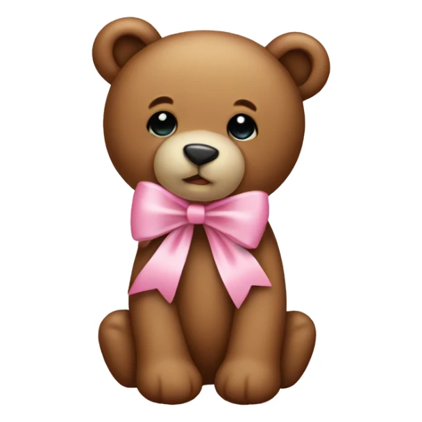 Teddy bear with a baby pink bow Christmas  sticker