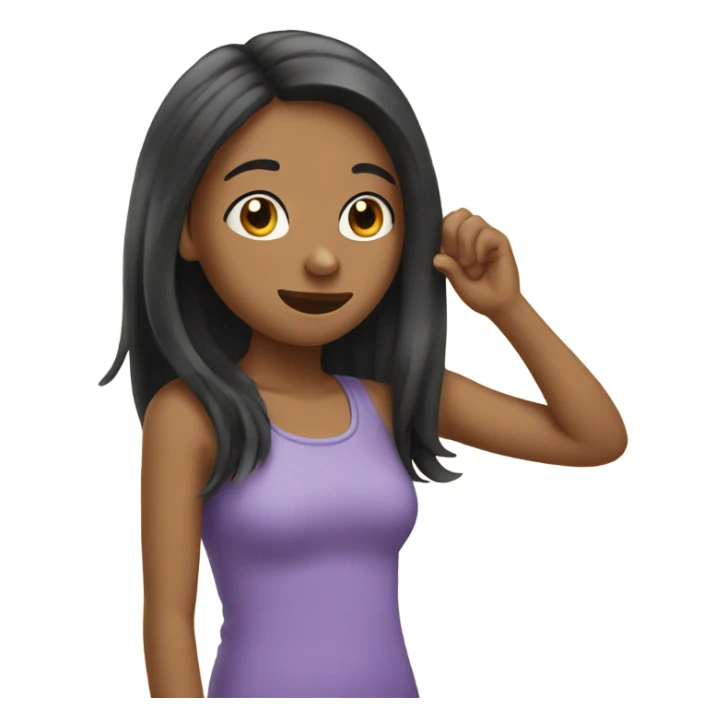 Girl tucking hair from ear  sticker