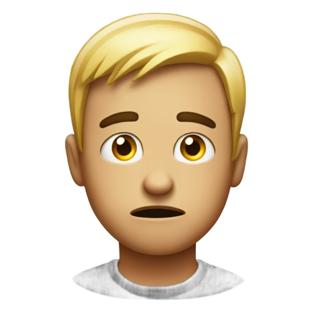 Emoji with one eyebrow raised looking concerned and confused with a side eye sticker