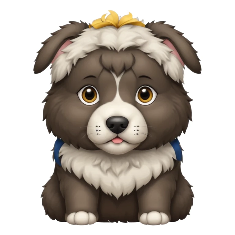 A dark-colored Caucasian Shepherd puppy with cropped ears sticker