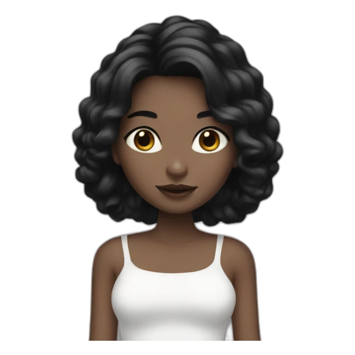 Beautiful girl with black hair and white skin sticker