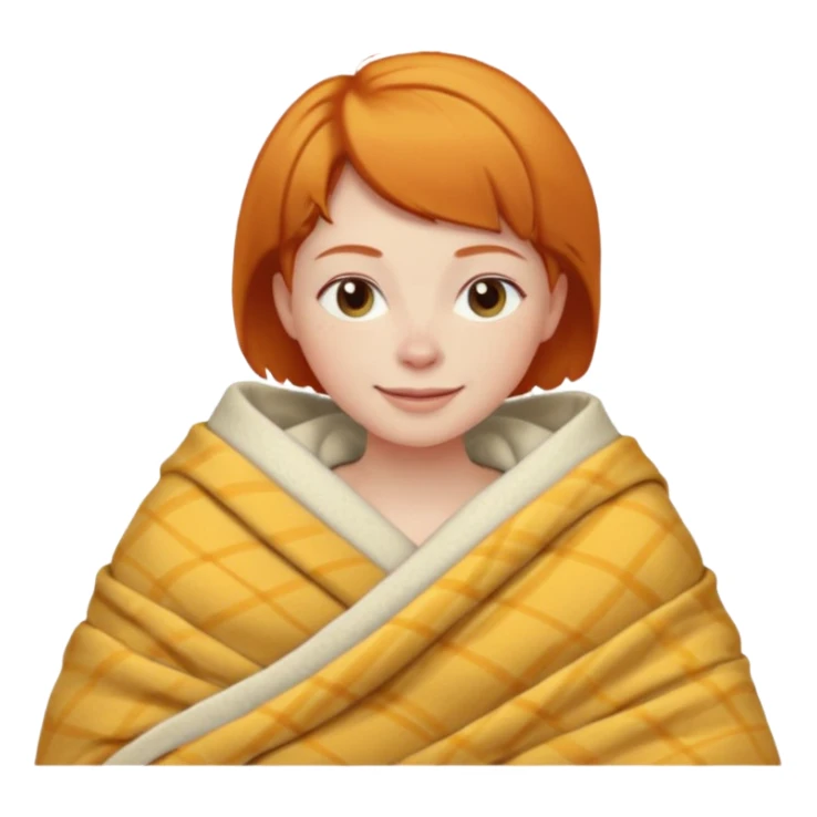 ginger woman short hair bed cuddle blanket  sticker