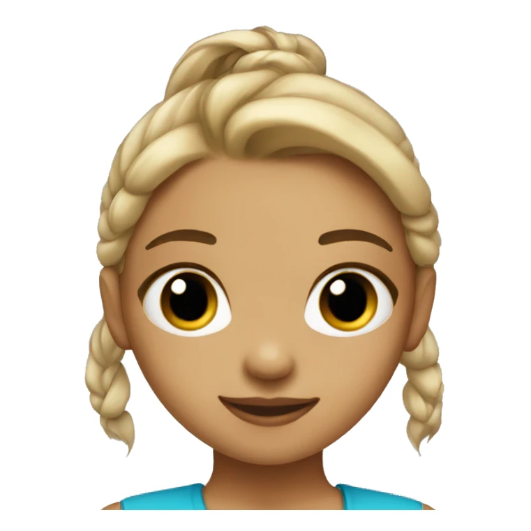Light skin girl with a middle part ponytail  sticker