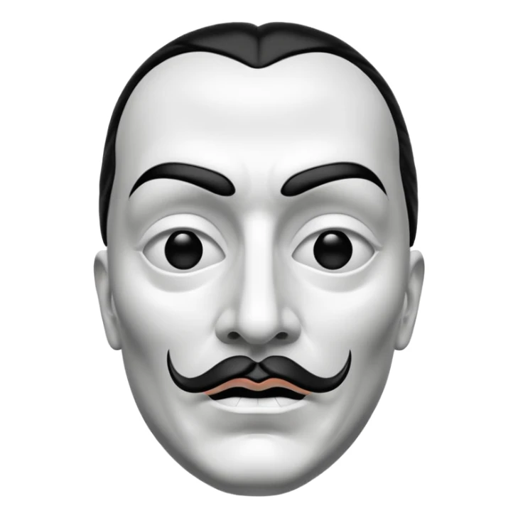 Money Heist, Dali mask (black-white), realistic sticker