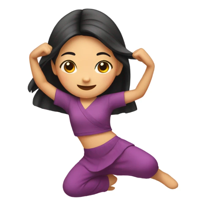 Asian girl dancing sticker